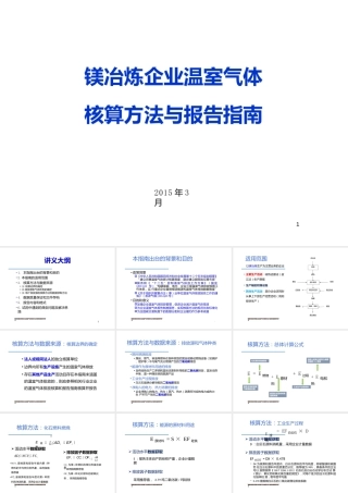 镁冶炼企业温室气体核算方法与报告指南