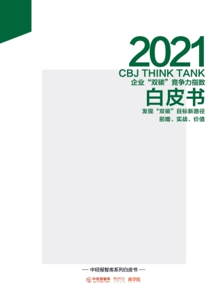2021年企业“双碳”竞争力指数白皮书-中经报智库