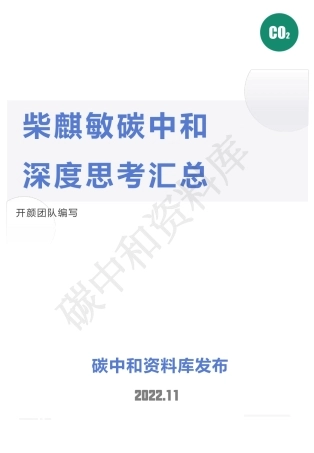 柴麒敏碳中和深度思考