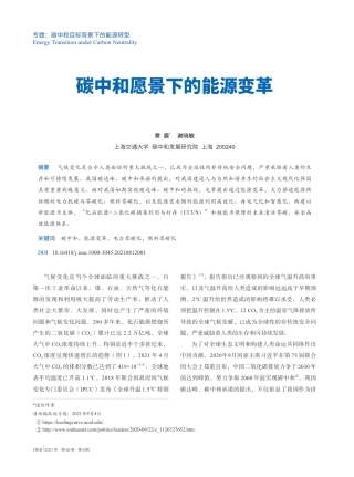 碳中和愿景下的能源变革