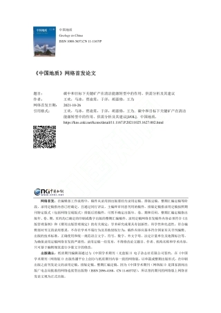 碳中和目标下关键矿产在清洁能源转型中的作用、供需分析及其建议