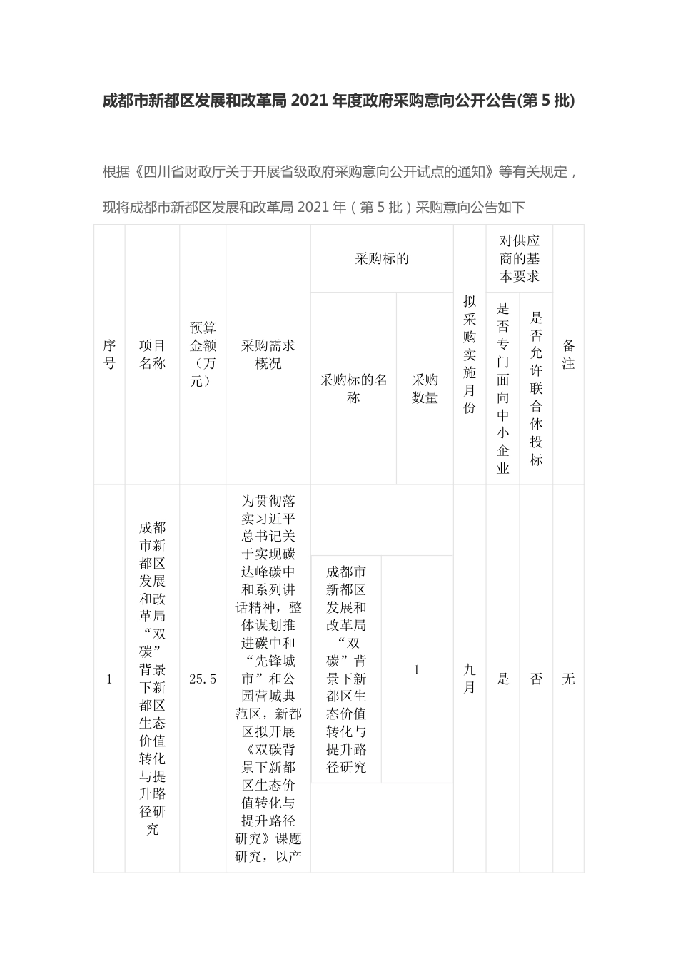 成都新都区生态价值转化与提升路径研究（采购意向_第1页