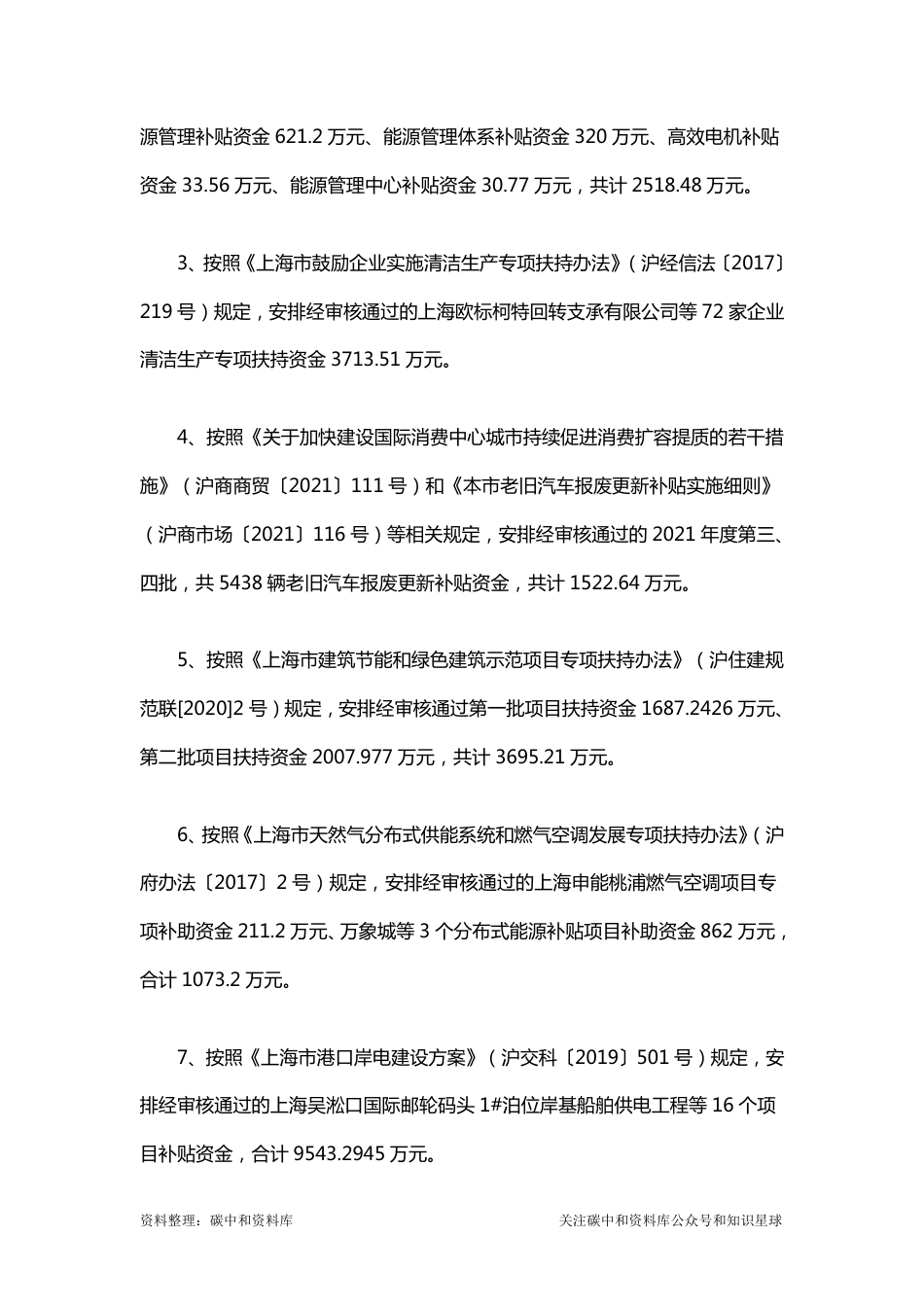 【政策】上海发改委：关于下达本市2021年节能减排专项资金安排计划（第七批）的通知_第2页