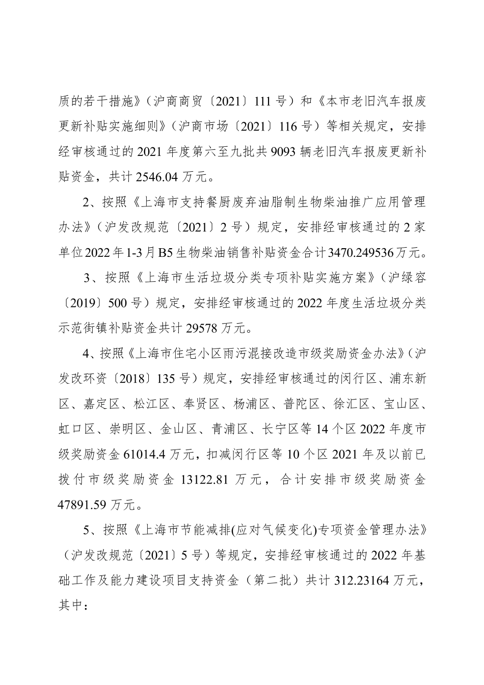 【政策】上海市关于下达本市2022年节能减排专项资金安排计划（第三批）的通知_第2页
