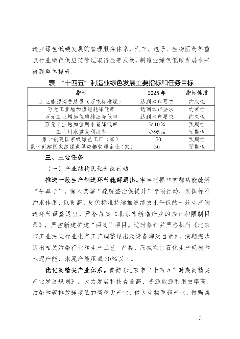 【政策】北京市“十四五”时期制造业绿色低碳发展行动方案(征求意见稿)_第3页