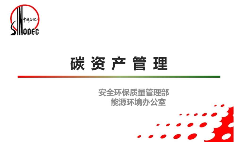 中石化碳资产管理PPT：概念、背景、政策、实操案例、试点情况（碳资产管理）