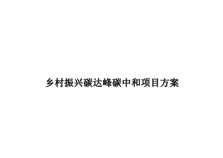 乡村振兴碳达峰碳中和项目方案_第1页