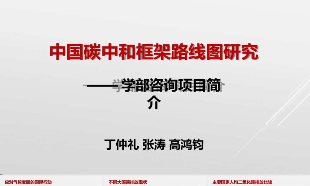 丁仲礼：中国碳中和路线框架