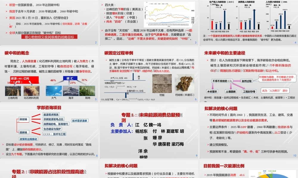 丁仲礼：中国碳中和路线框架