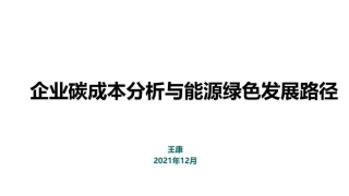 企业碳成本与能源绿色发展路径分析