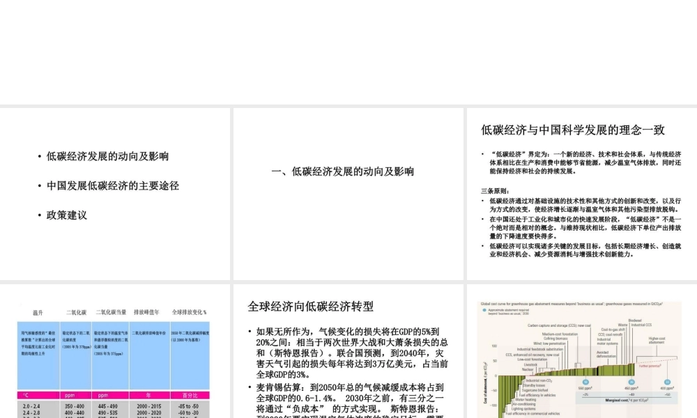 低碳经济与中国的发展路径