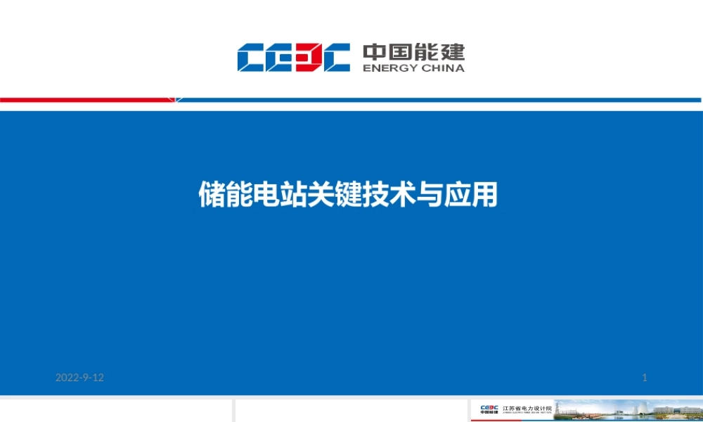 储能电站关键技术与应用