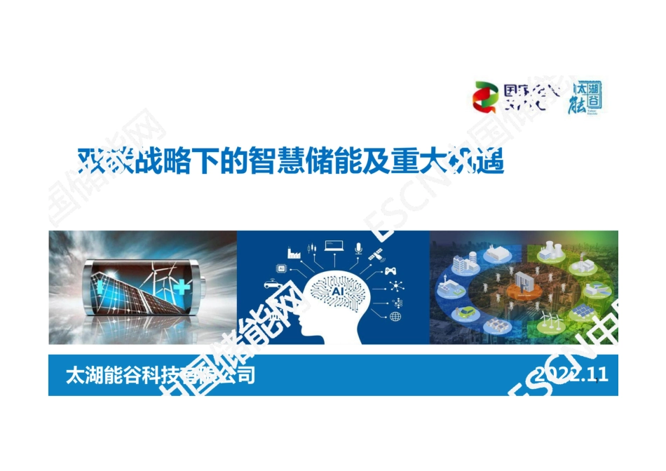 双碳战略下的智慧储能及重大机遇-202211-图片版ppt-27页_第1页