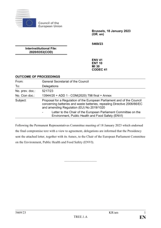 新电池法规2023协议-英文-欧盟电池与废电池法规
