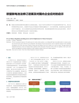 欧盟新电池法修订进展及对国内企业应对的启示