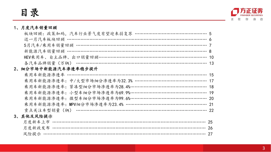 方正证券：5月同环比双升，政策发力助力汽车消费_第3页