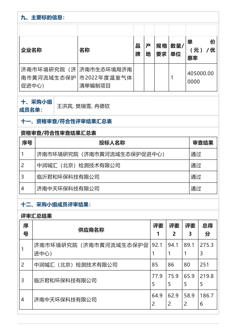 【中标】温气清单40.5万- 济南市2022年度温室气体清单编制项目成交公告-济南市生态环境局-济南市环境研究院_第2页