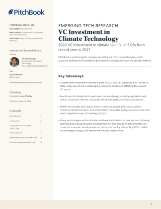 PitchBook：气候技术的风险投资（英）