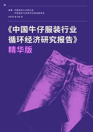 中国牛仔服装行业循环经济研究报告（精华版）--伦·麦克阿瑟基金会