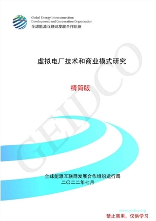 虚拟电厂技术和商业模式研究(精简版)