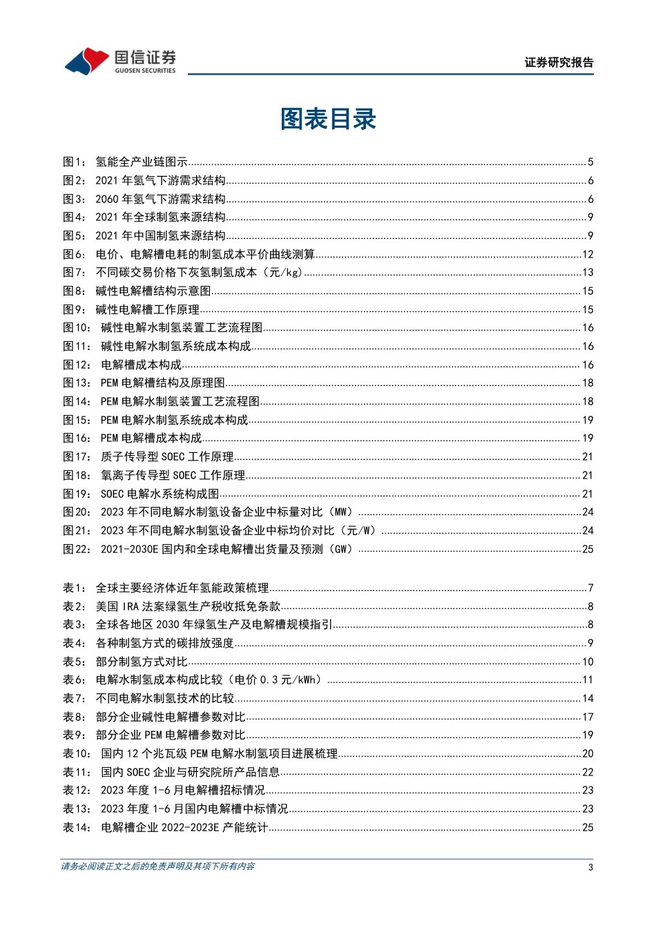 国信证券：制氢电解槽，绿电制氢蓬勃发展，电解槽产业化进程加速_第3页