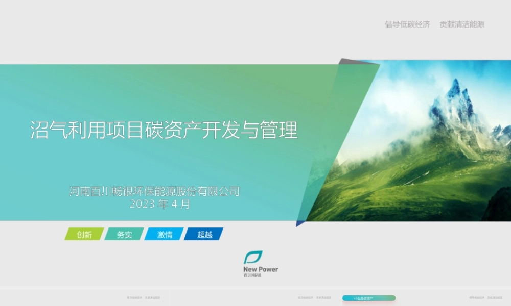 沼气利用项目碳资产开发与管理