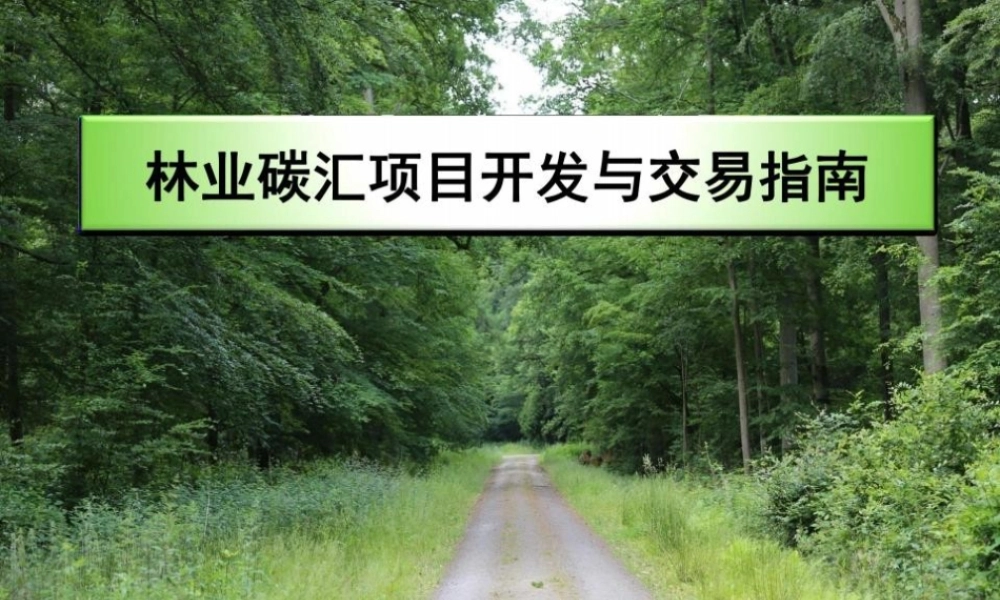 林业碳汇项目开发与交易指南