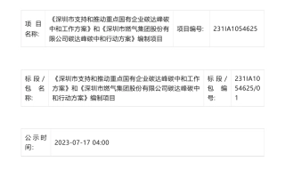 【中标】碳方案168万-《深圳市支持和推动重点国有企业碳达峰碳中和工作方案》和《深圳市燃气集团股份有限公司碳达峰碳中和行动方案》-安永（中国）企业咨询有限公司