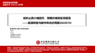 中信期货：硅料止跌小幅回升，预期价格将区间震荡