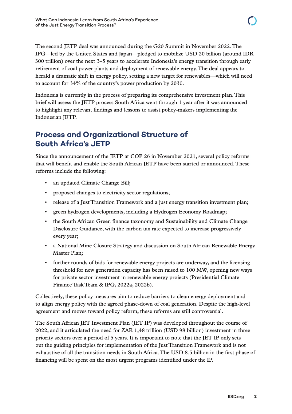 国际可持续发展研究所-印尼能从南非的公正能源转型进程中学到什么？(英版)_第2页
