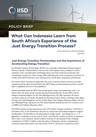 国际可持续发展研究所-印尼能从南非的公正能源转型进程中学到什么？(英版)
