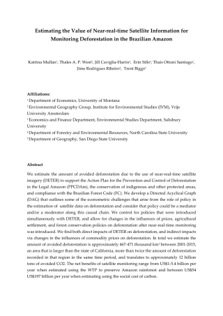 未来能源研究所-估算近实时卫星信息对监测巴西亚马逊森林砍伐的价值(英版)