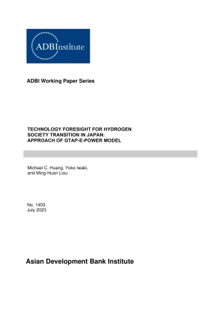 亚开行-日本氢能社会转型的技术前瞻——基于GTAP-E-Power模型的探讨(英版)