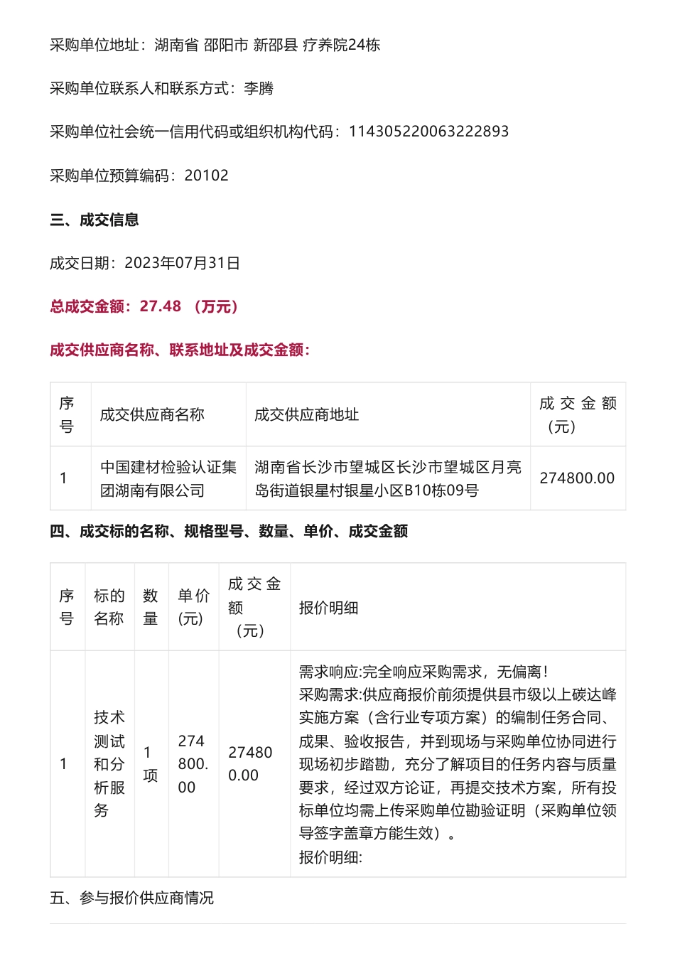 【中标】碳方案27.48万-新邵县碳达峰实施方案编制竞价成交公告-中国建材检验认证集团湖南有限公司_第2页