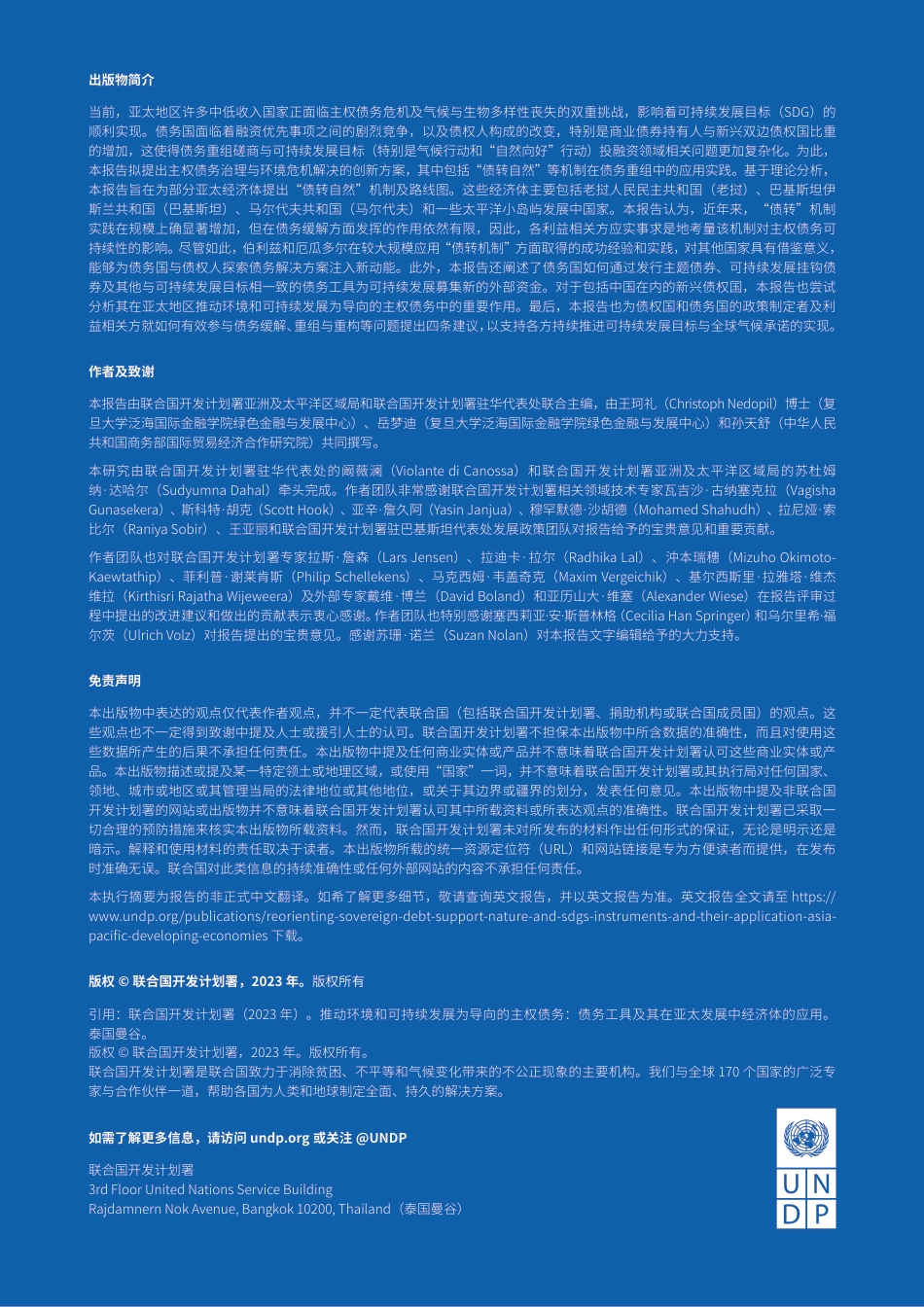 推动环境和可持续发展为导向的主权债务：债务工具及其在亚太发展中经济体的应用-UNDP_第2页