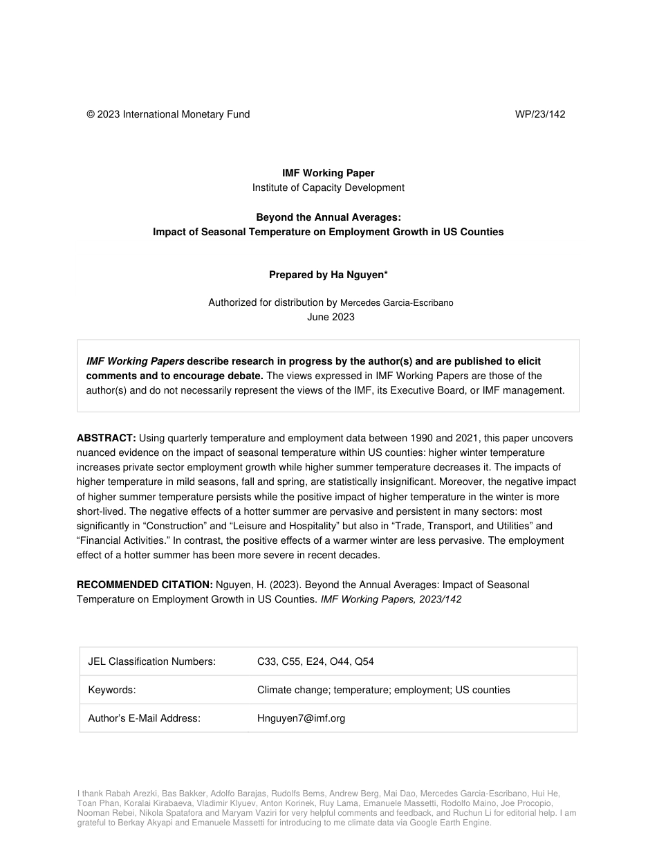 IMF：超越年平均值：季节性气温对美国各县就业增长的影响（英）_第2页