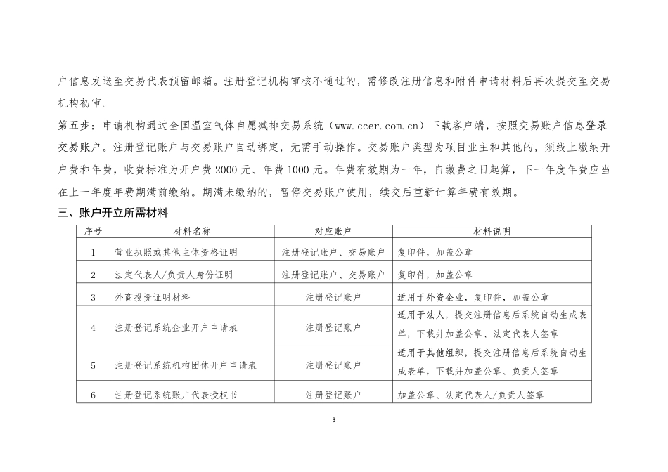 全国温室气体自愿减排注册登记系统和交易系统联合开户须知（1.0 版）_第3页