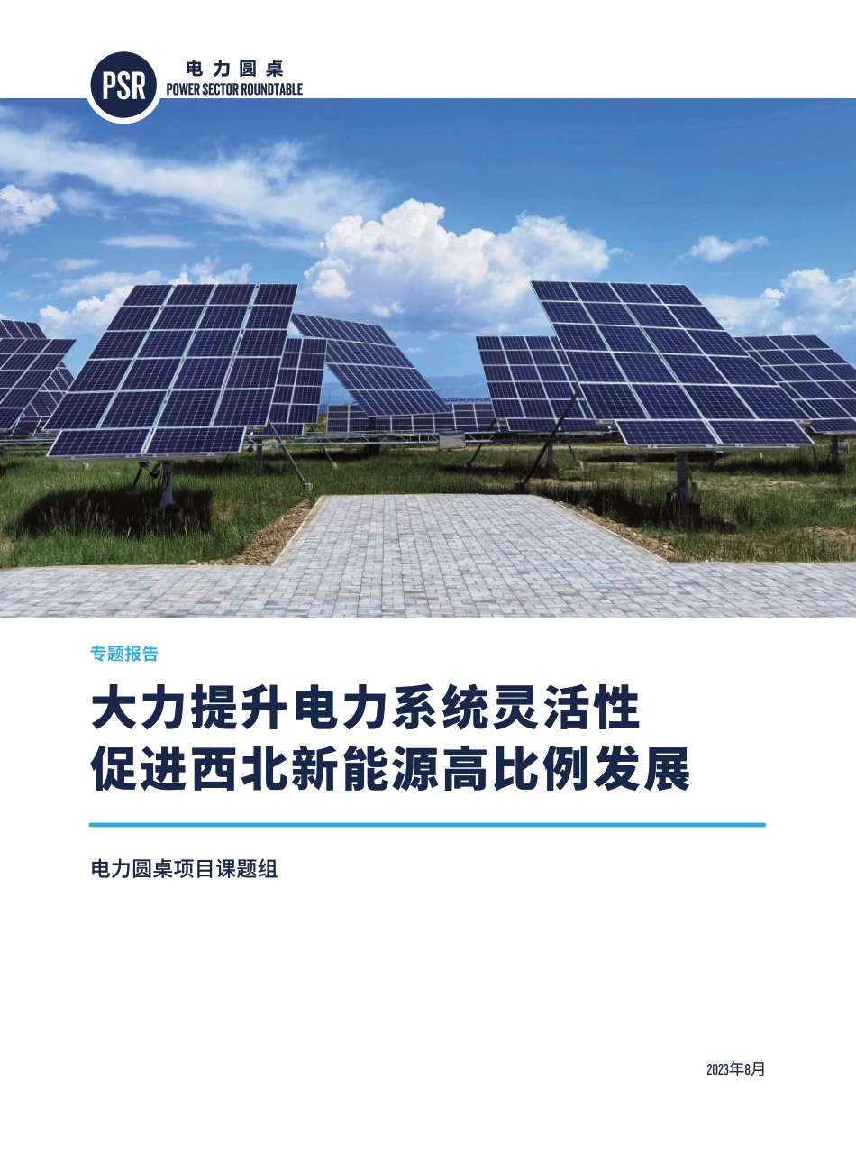 大力提升电力系统灵活性促进西北新能源高比例发展--电力圆桌_第1页