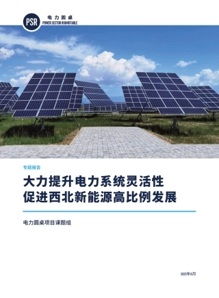 大力提升电力系统灵活性促进西北新能源高比例发展--电力圆桌