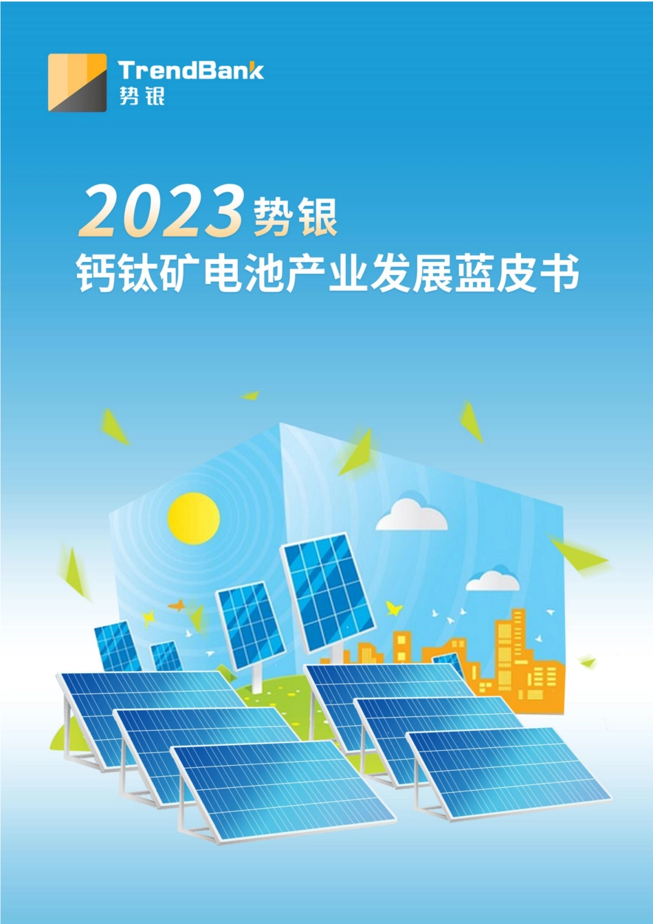 2023势银钙钛矿电池产业发展蓝皮书-势银_第1页