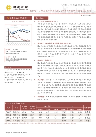 【推荐】财通证券：虚拟电厂-顺应电力改革趋势，2030市场空间有望超600亿元