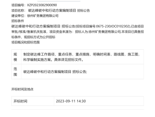 【招标】碳方案-碳达峰碳中和行动方案编制项目招标公告招标公告
