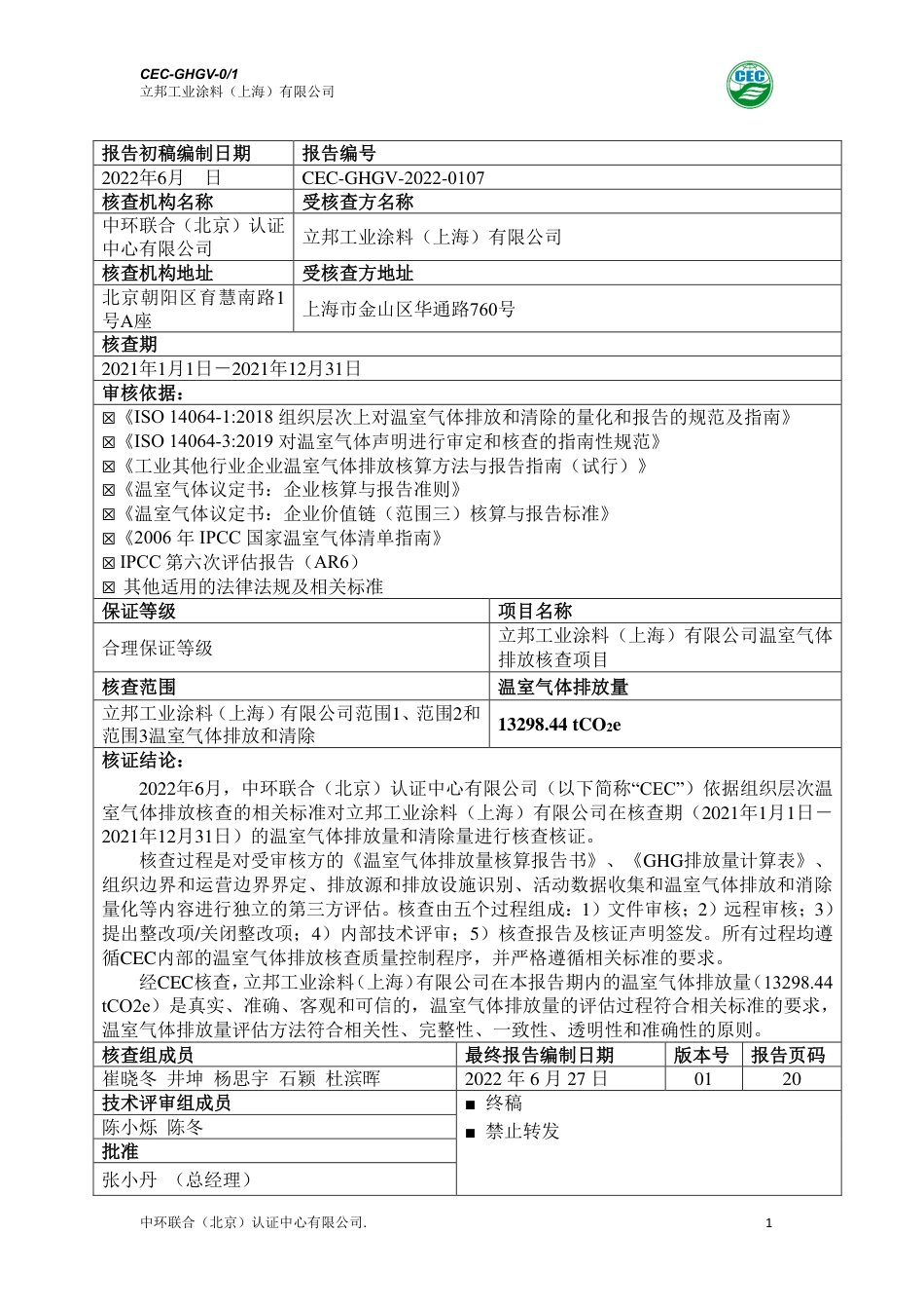 立邦工业涂料有限公司温室气体排放报告书_第3页
