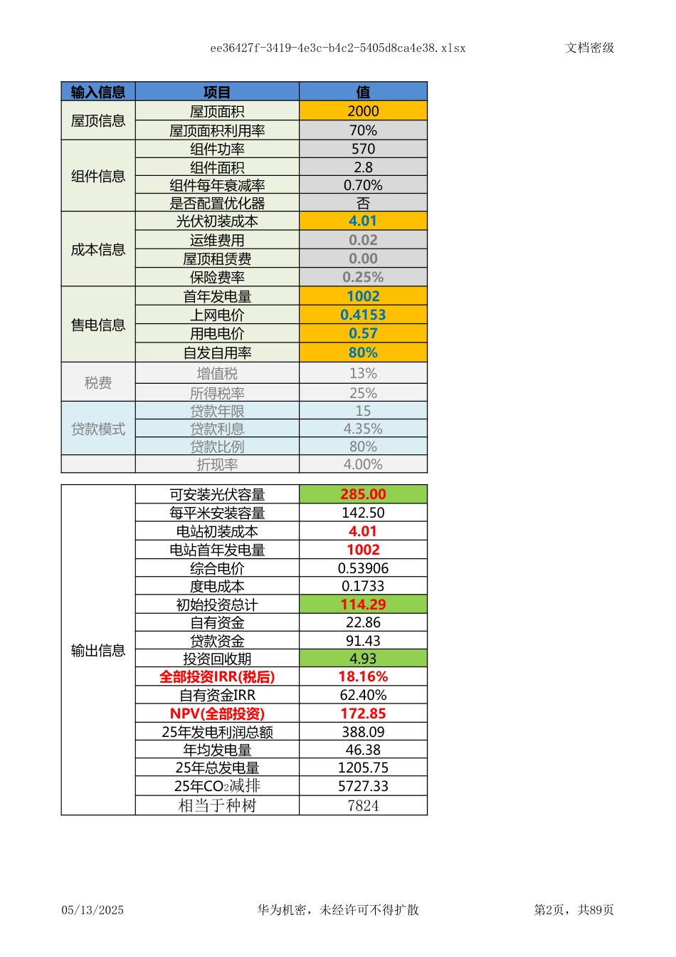 光伏建设整县推进投资收益计算模型_第2页