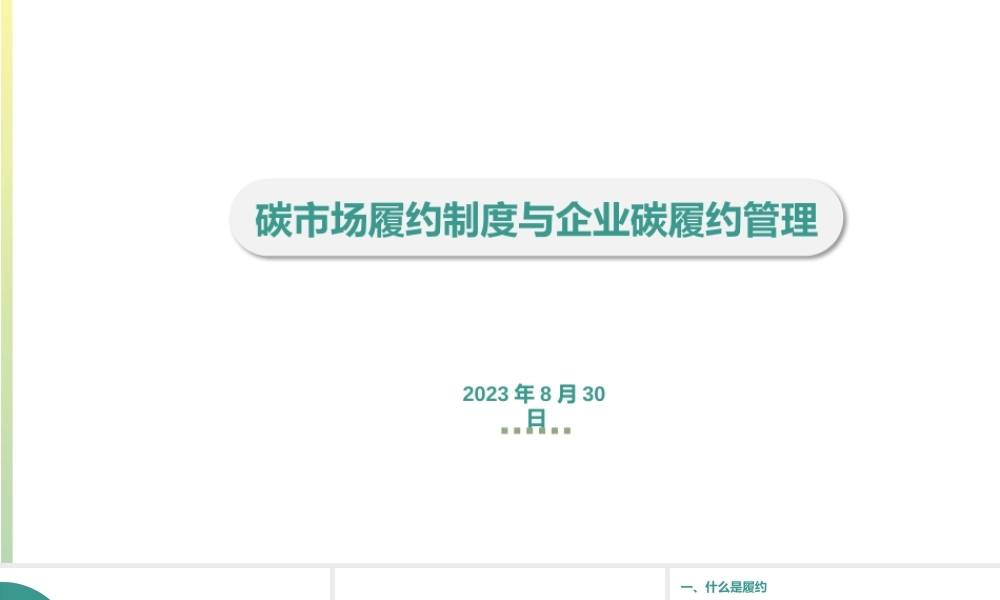 碳市场履约制度与企业碳履约管理