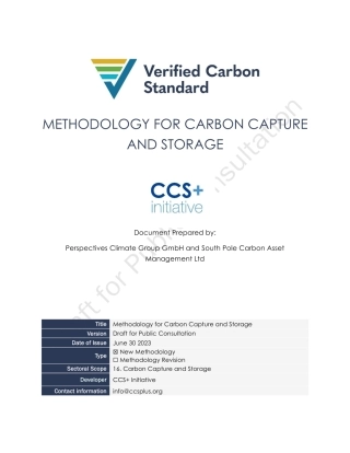 碳捕集和封存方法学（征求意见稿）（英文版）
