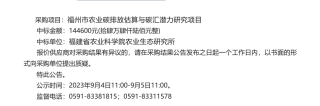 【中标】碳排放14.46万-福州市农业农村局关于福州市农业碳排放估算与碳汇潜力研究项目采购结果公告-福建省农业科学院农业生态研究所