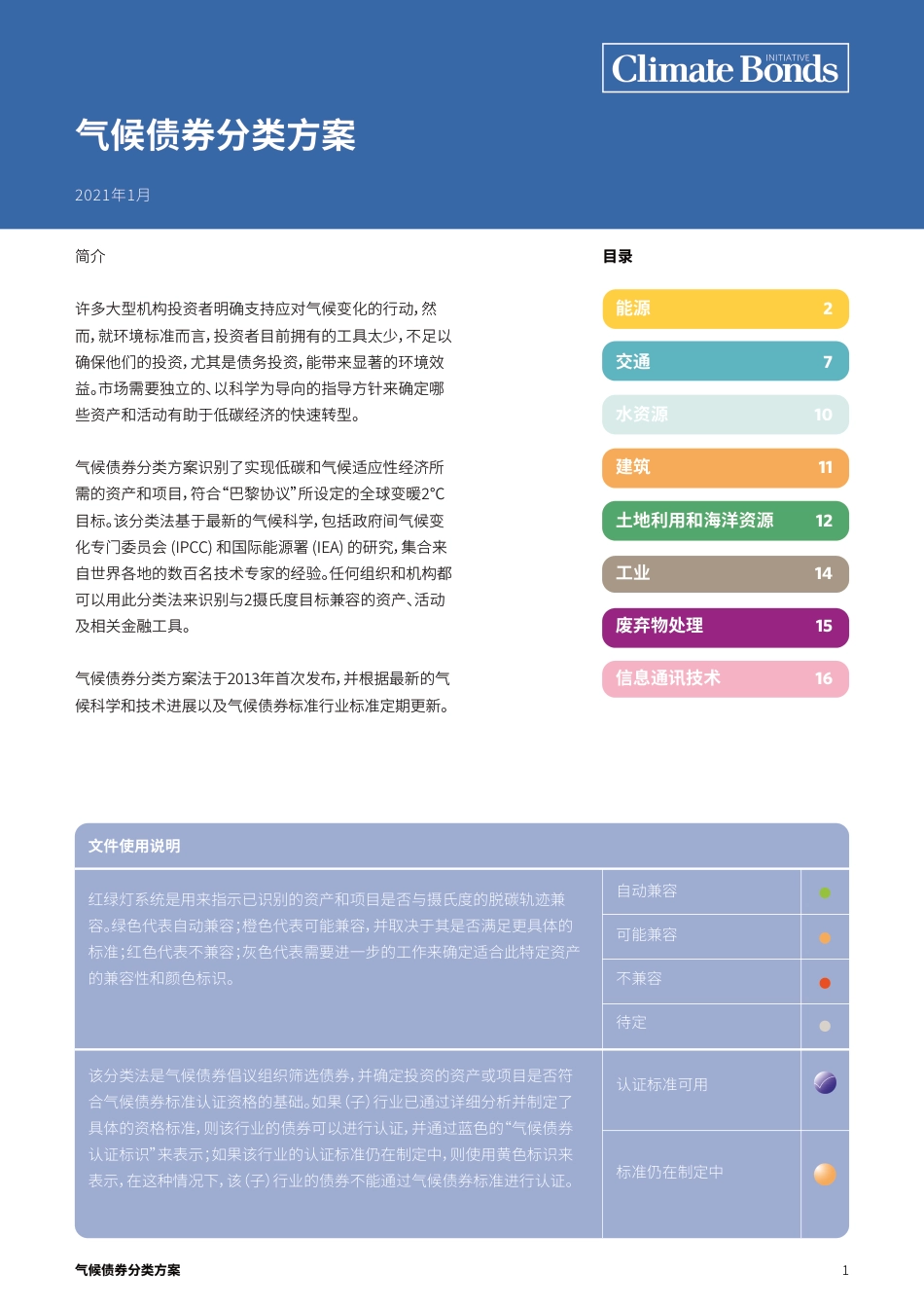 气候债券分类方案-Climate Bonds_第1页