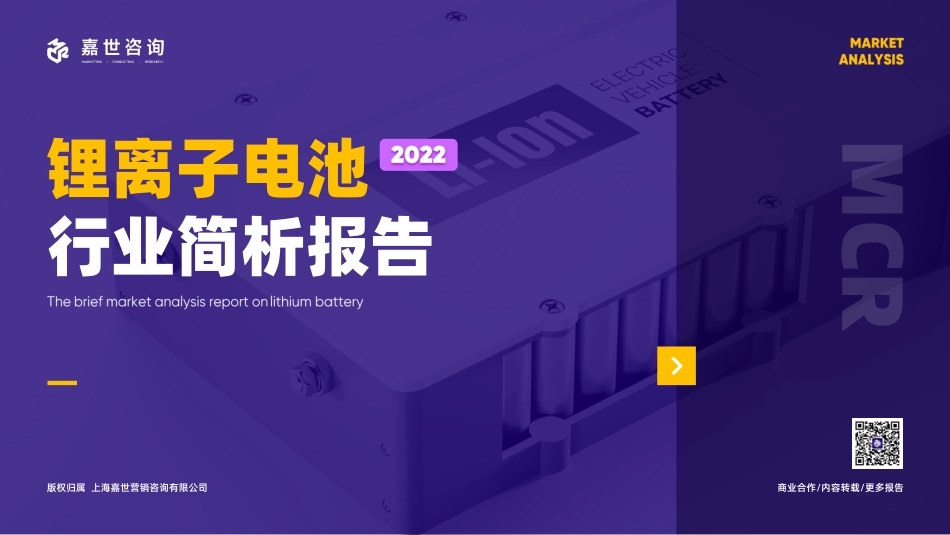 锂离子电池行业简析报告（2022）--嘉世咨询_第1页