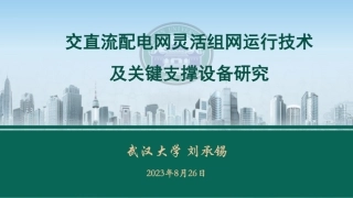 交直流配电网灵活组网运行技术及关键支撑设备研究--武汉大学 刘承锡